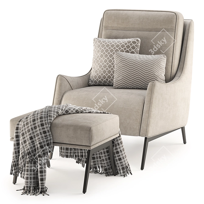 Contemporary PIANA Armchair: Stylish Comfort 3D model image 4