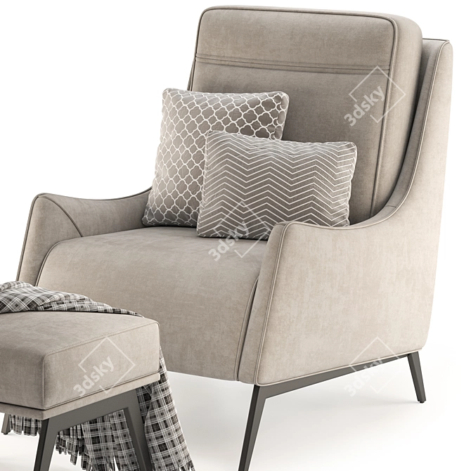 Contemporary PIANA Armchair: Stylish Comfort 3D model image 5