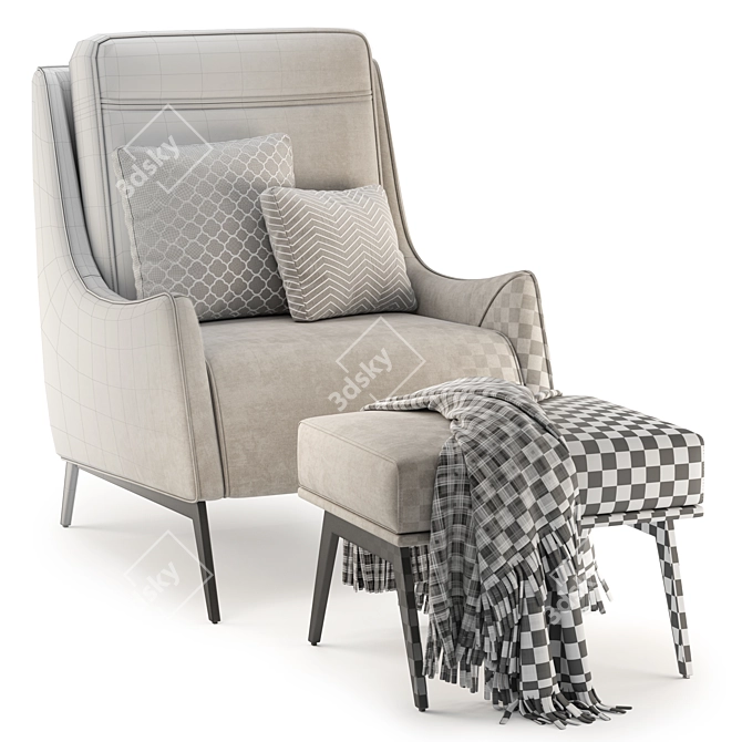 Contemporary PIANA Armchair: Stylish Comfort 3D model image 6