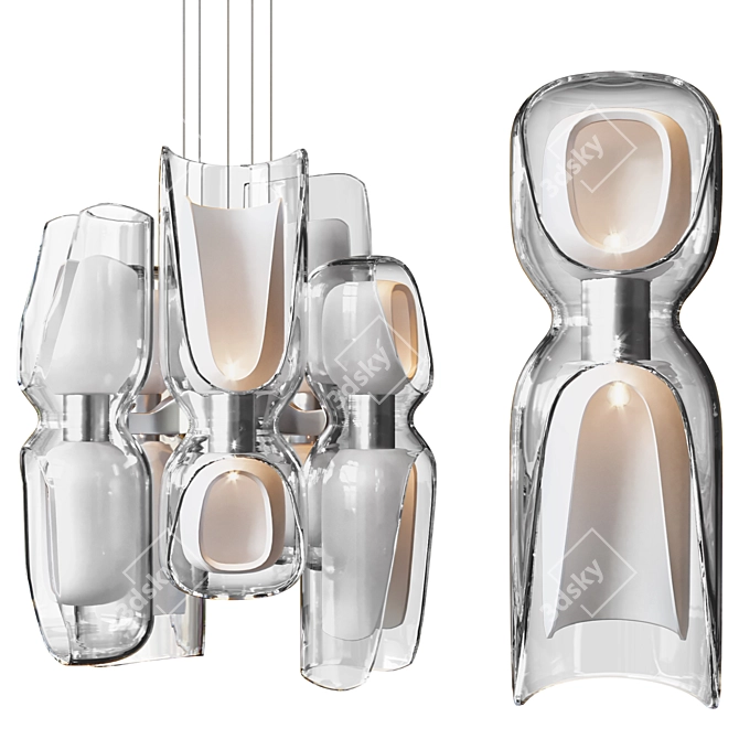 Eve Pendant Light Clear Matt 3D model image 2