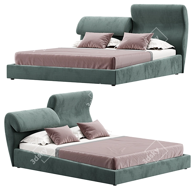 Trinity Bed 160x200 Antracite Gray 3D model image 1