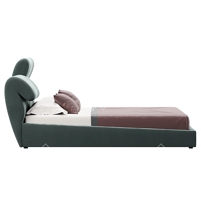 Trinity Bed 160x200 Antracite Gray 3D model image 4