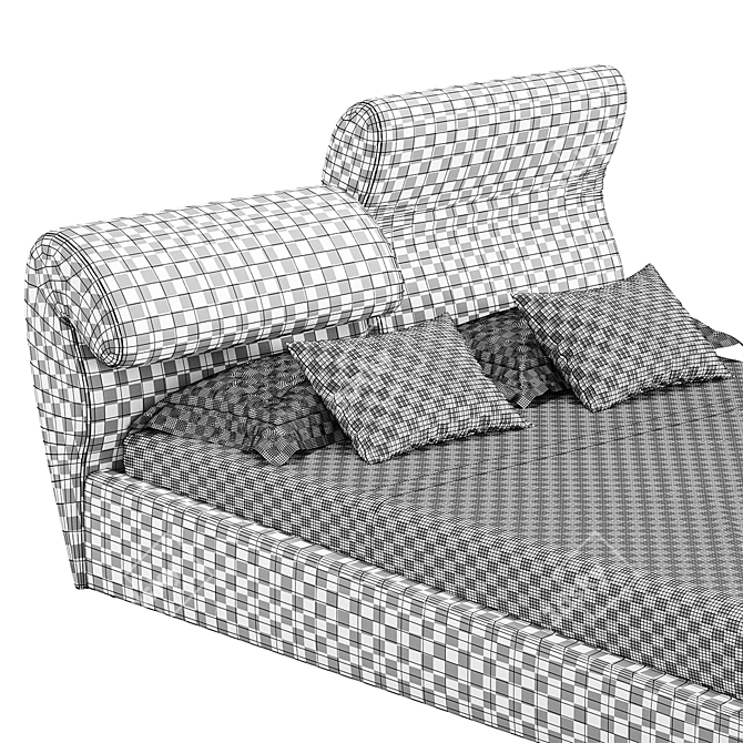 Trinity Bed 160x200 Antracite Gray 3D model image 6