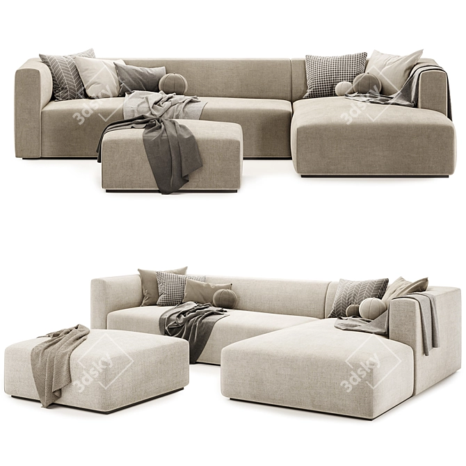 Stylish Match Sofa Set - 2 Colors 3D model image 2