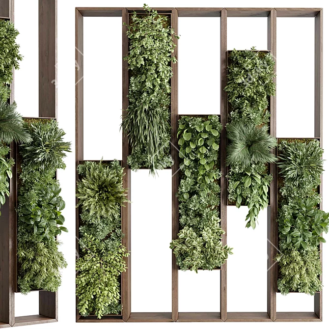 Botanical Wooden Frame Wall Decor 3D model image 2