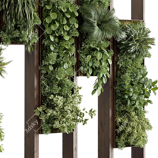 Botanical Wooden Frame Wall Decor 3D model image 5