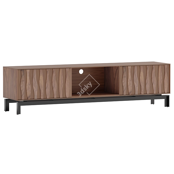 Modern Oak TV Stand 3D model image 1