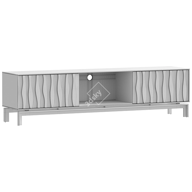 Modern Oak TV Stand 3D model image 2