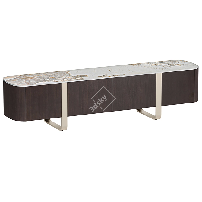 Lorraine TV Stand in Walnut 3D model image 1