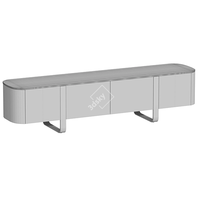 Lorraine TV Stand in Walnut 3D model image 2