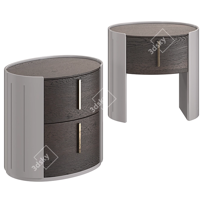 Garda Decor Dark Veneer Nightstand 3D model image 1