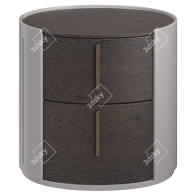 Garda Decor Dark Veneer Nightstand 3D model image 2