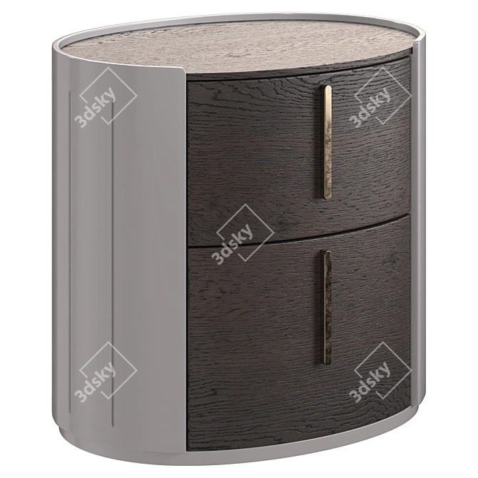 Garda Decor Dark Veneer Nightstand 3D model image 3