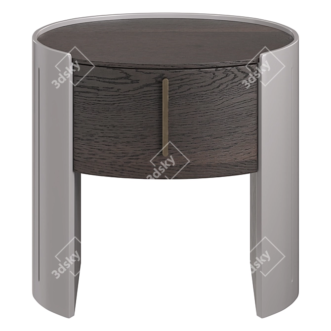 Garda Decor Dark Veneer Nightstand 3D model image 5