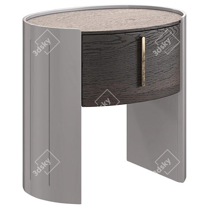 Garda Decor Dark Veneer Nightstand 3D model image 6