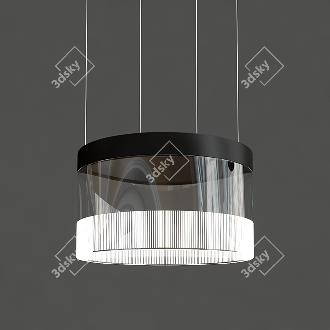 Sleek LED Glass Pendant Lamp 3D model image 4