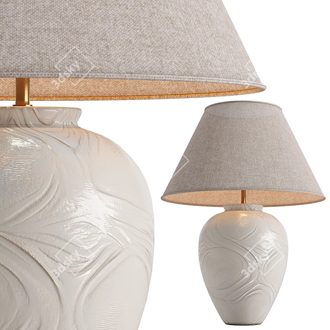 Luxury White Gold Table Lamp 3D model image 6