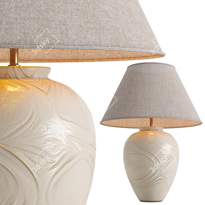 Luxury White Gold Table Lamp 3D model image 12