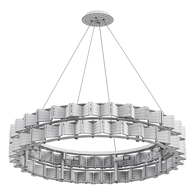 Contemporary Ring Chandeliers and Lamps 3D model image 2