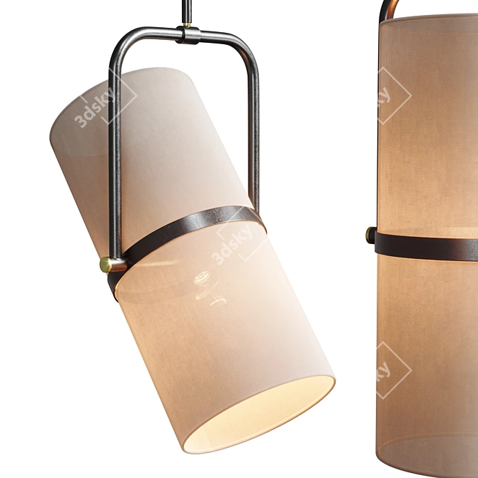 Modern Bronze Brass Pendant Light 3D model image 2