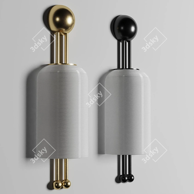 Elegant Lantern Sconce Light 3D model image 2