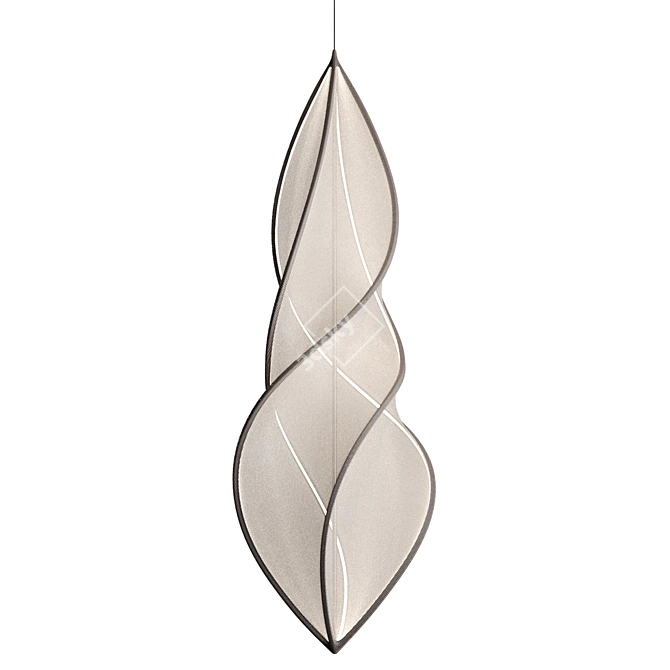 Sculptural Fabric Pendant Light 3D model image 3