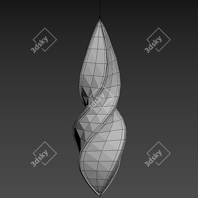 Sculptural Fabric Pendant Light 3D model image 10