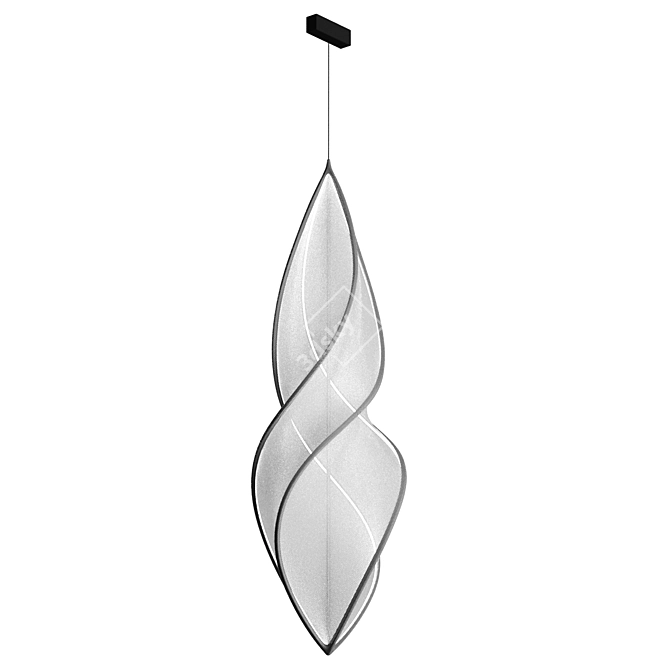 Sculptural Fabric Pendant Light 3D model image 11