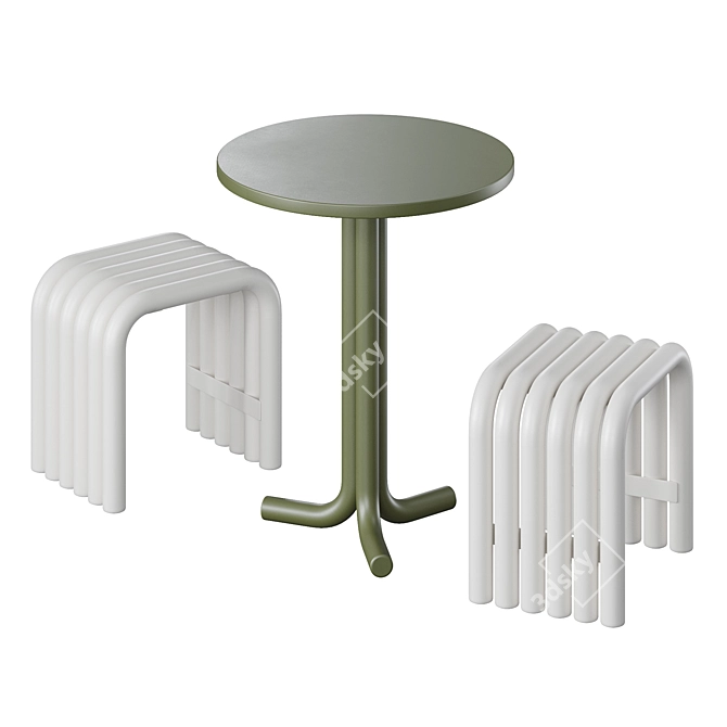 Modern Outdoor Table Set Nokk 3D model image 2