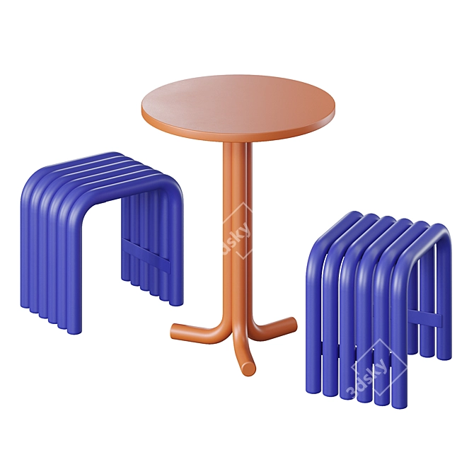 Modern Outdoor Table Set Nokk 3D model image 3