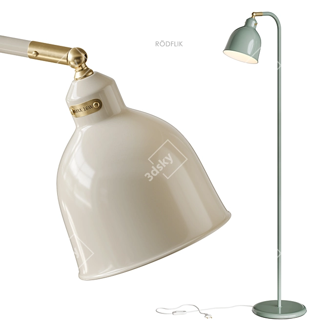  IKEA RODFLIK Floor Lamp 3D model image 1