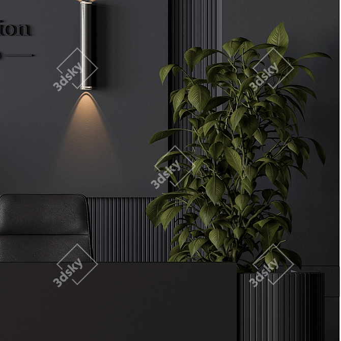 Modern Reception Desk - Office 3D model image 2