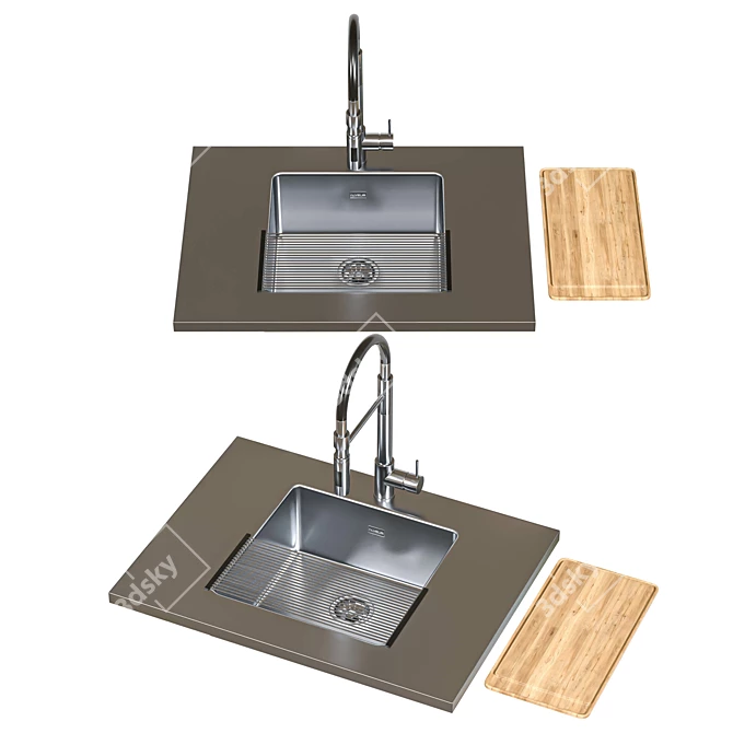 Alveus Triple Sink Faucet Set 3D model image 4