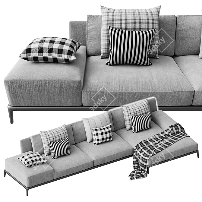 Sleek Poliform Park Sofa 3D model image 2