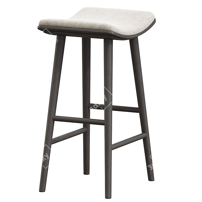 Modern Industrial Rustic Saddle Stool 3D model image 5