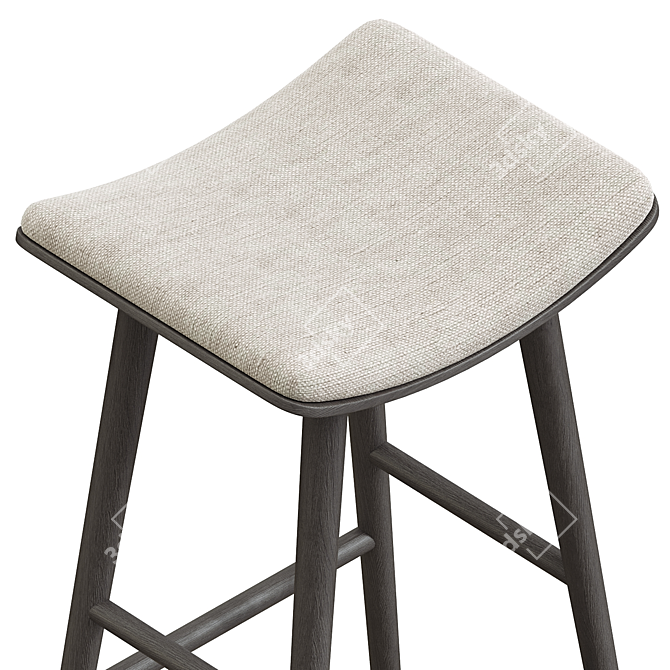 Modern Industrial Rustic Saddle Stool 3D model image 1