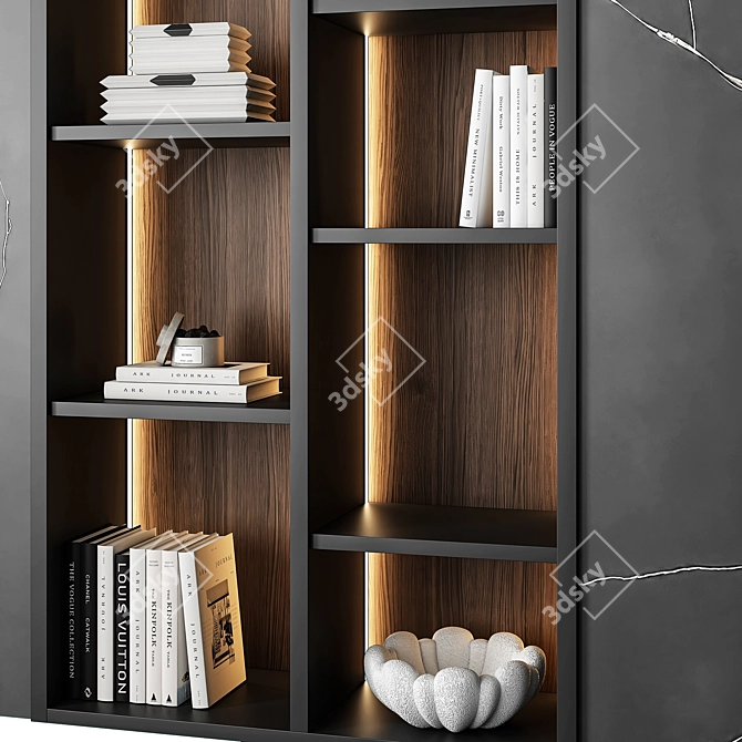 Modern Geometric Bookshelf Furniture 3D model image 3