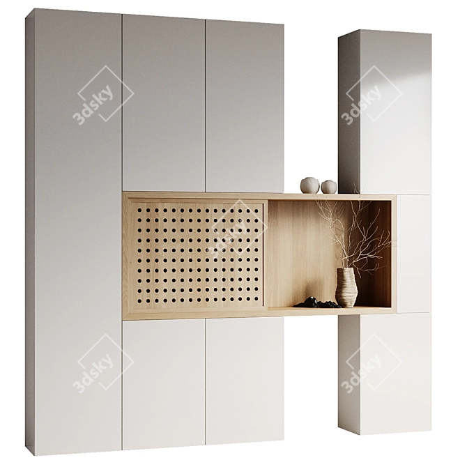 Modern Shelving Unit with Decor Pieces 3D model image 1