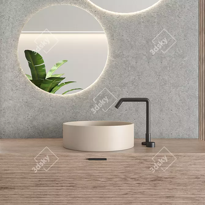 Modern Bathroom Furniture Set 3D model image 3