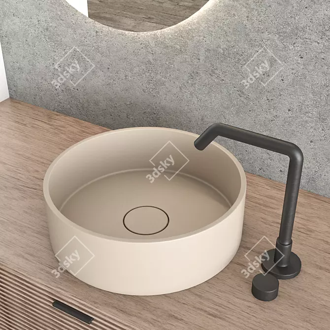 Modern Bathroom Furniture Set 3D model image 4