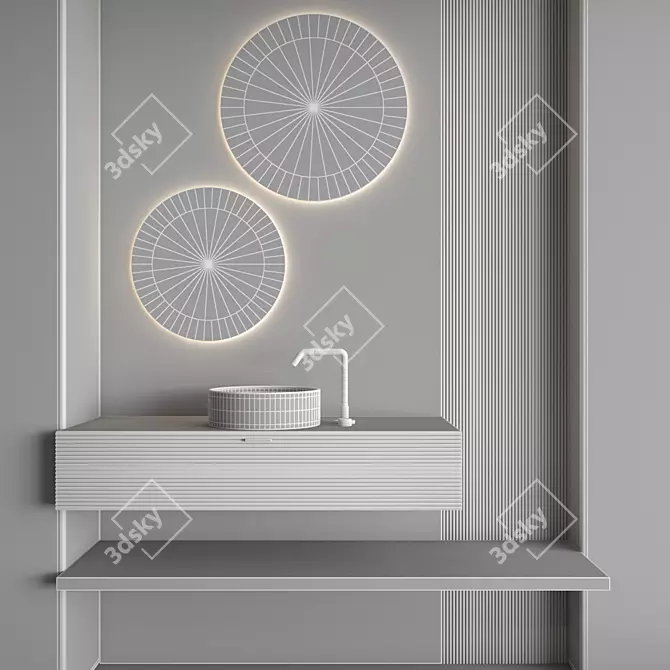 Modern Bathroom Furniture Set 3D model image 6