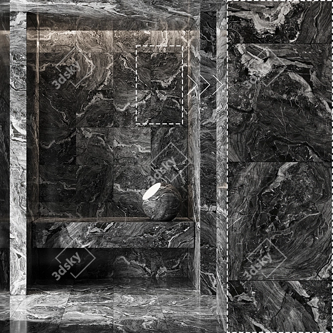 Luxury Marble Stone Tiles Texture 3D model image 4