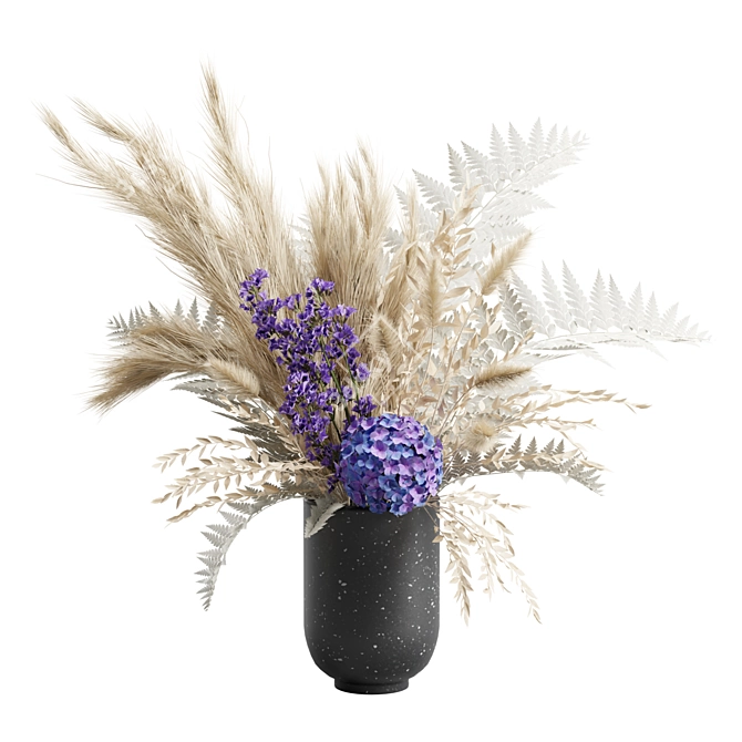 Elegant Pampas Bouquet Vase Display 3D model image 1