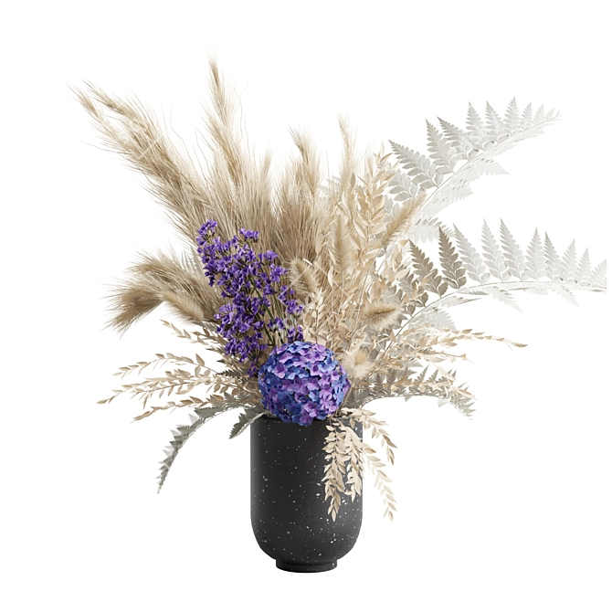 Elegant Pampas Bouquet Vase Display 3D model image 5