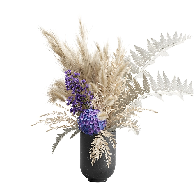 Elegant Pampas Bouquet Vase Display 3D model image 6