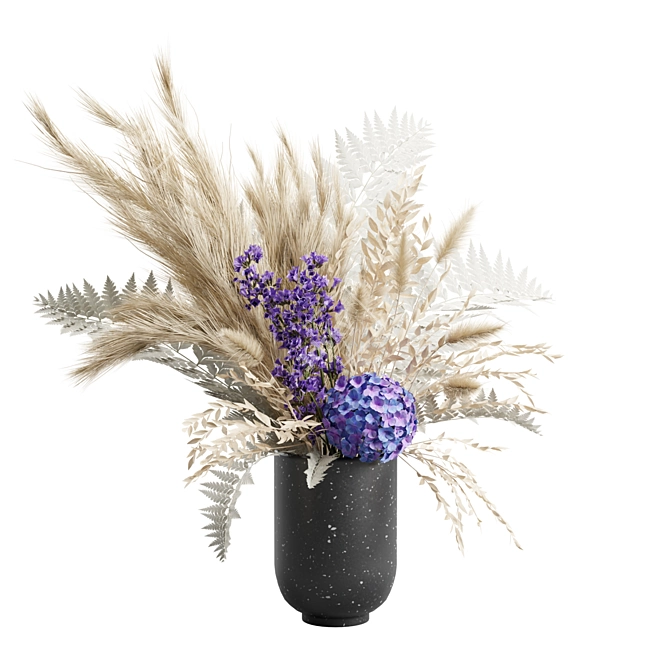 Elegant Pampas Bouquet Vase Display 3D model image 7