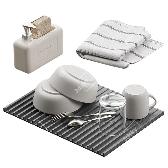 Kitchen Decor Set with Dispenser 3D model image 1