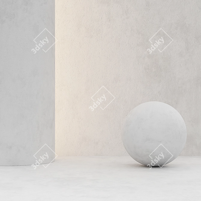 Seamless Decorative Plaster Texture Kit 3D model image 2