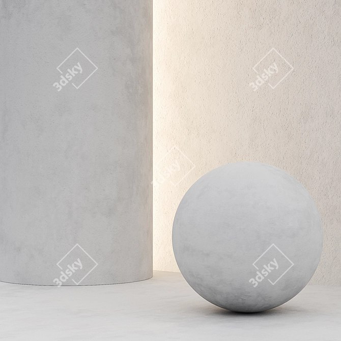 Seamless Decorative Plaster Texture Kit 3D model image 3