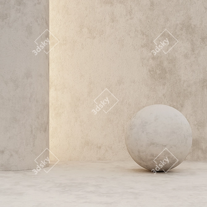 Seamless Decorative Plaster Texture Kit 3D model image 5